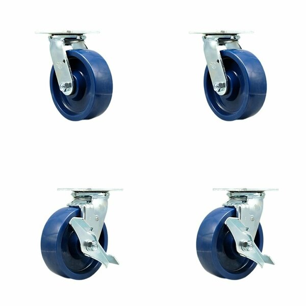 Service Caster Tool Box Caster Wheel Set 6'' Solid Polyurethane Swivel Casters, 4PK TOOL-SCC-30CS620-SPUR-2-TLB-2